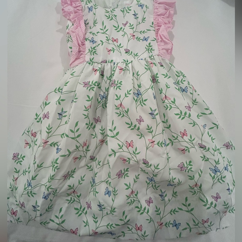 Floral Kids Dress with Pink Accents